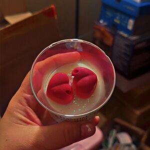 Red Heart Candle with Glitter